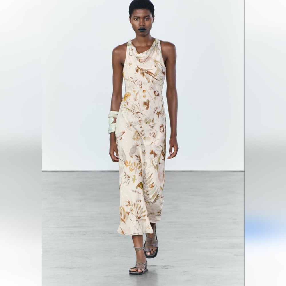 BNWT! Zara Printed Halter dress zw collection